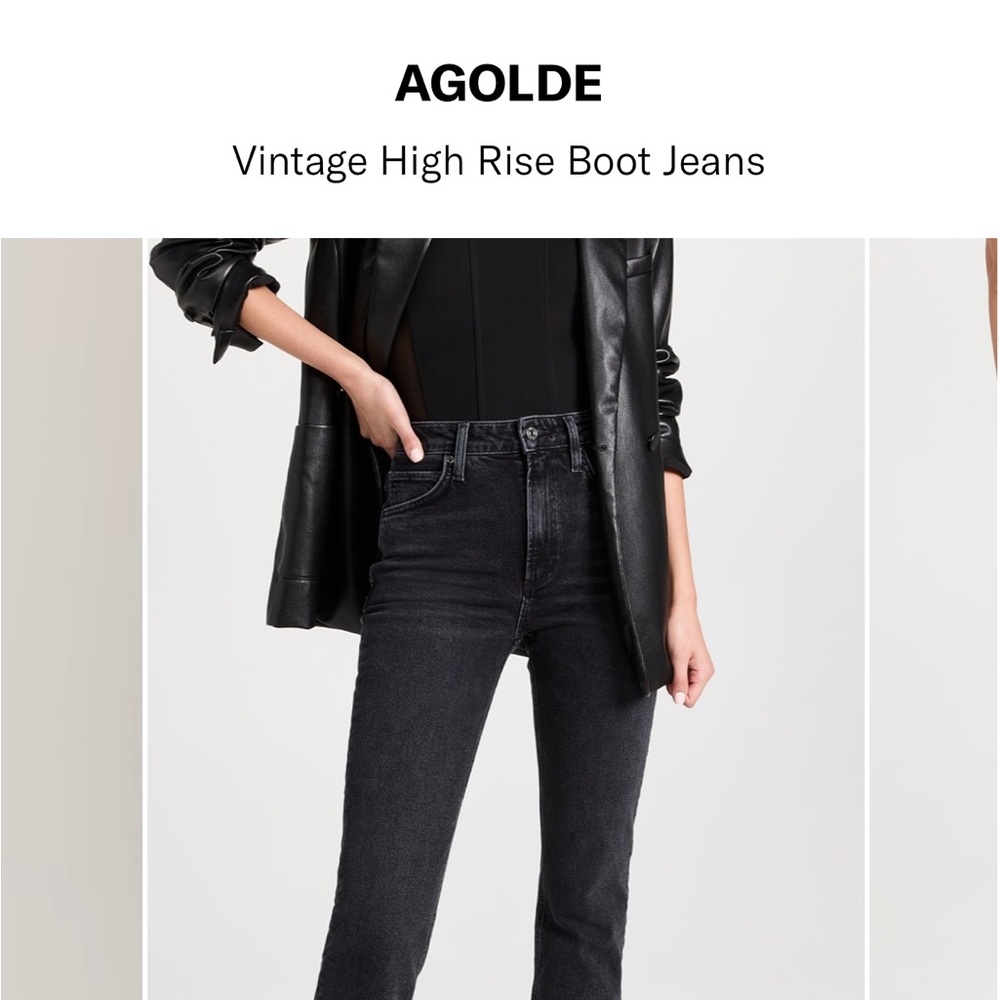 Agolde 30 Riley crop black Jean
